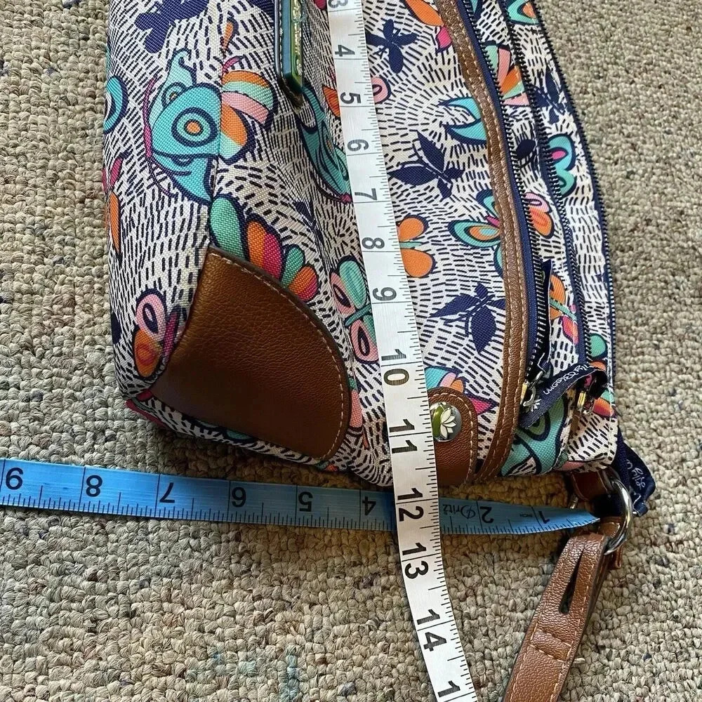 Lily Bloom Purse Crossbody Bag Night Flight Butterfly Zipper Multiple Pockets - Picture 3 of 10